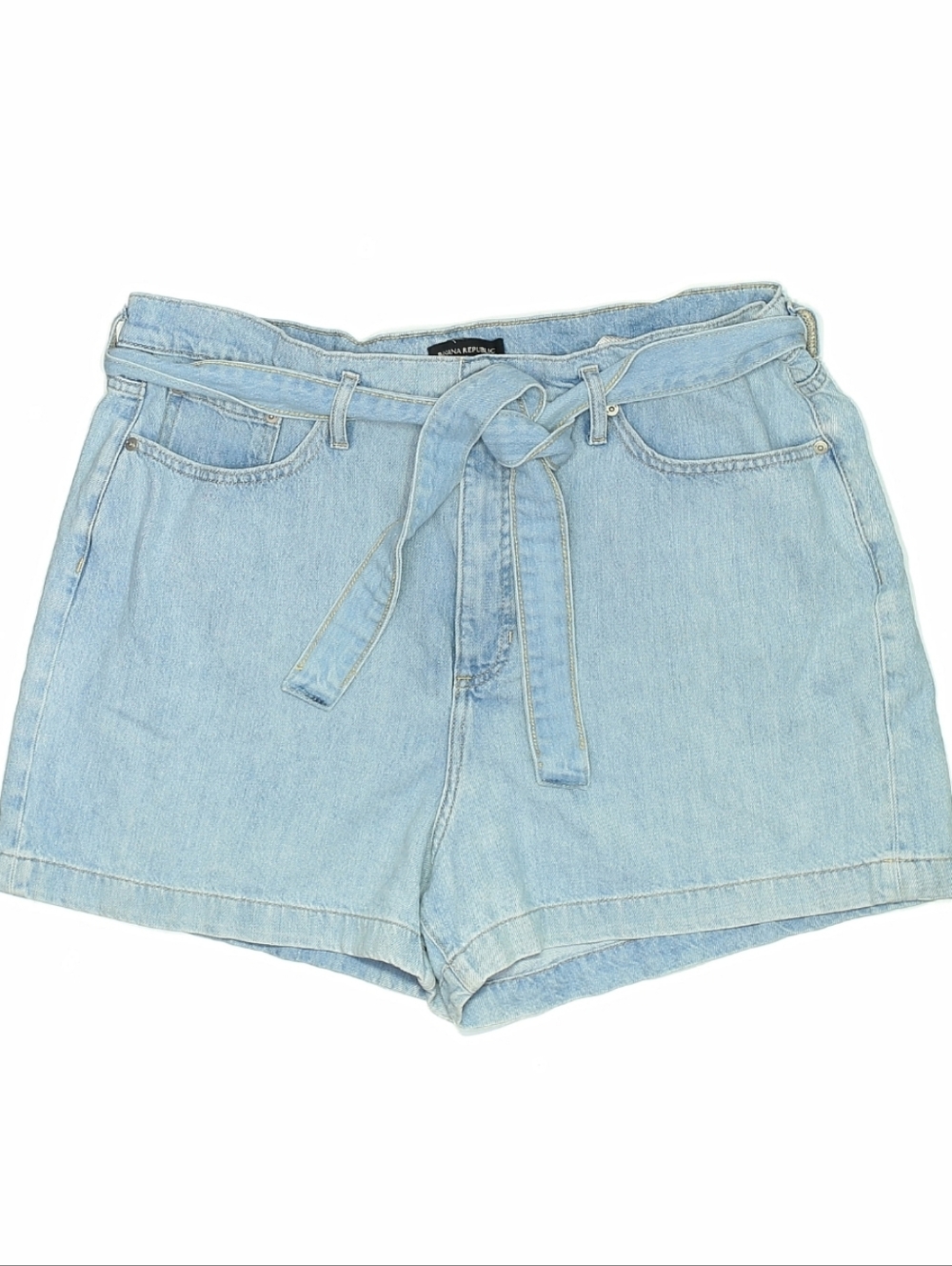 Banana Republic Light Wash Denim Tie-Belt Shorts